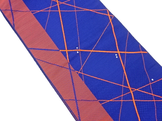 斜子織　幾何学模様織り出し名古屋帯